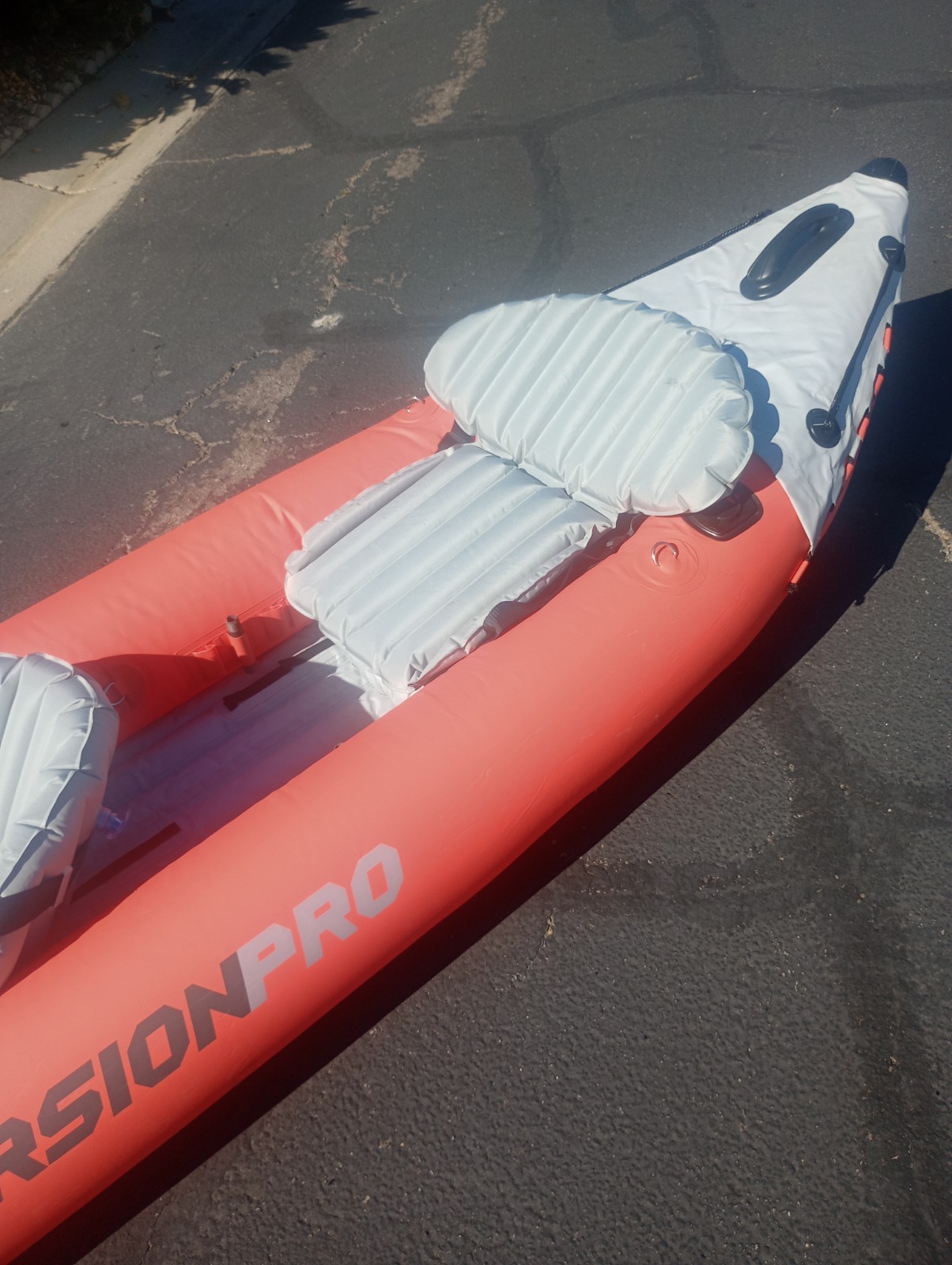 Intex Excursion Pro Inflatable 2 Person Vinyl Kayak Orange and grey.