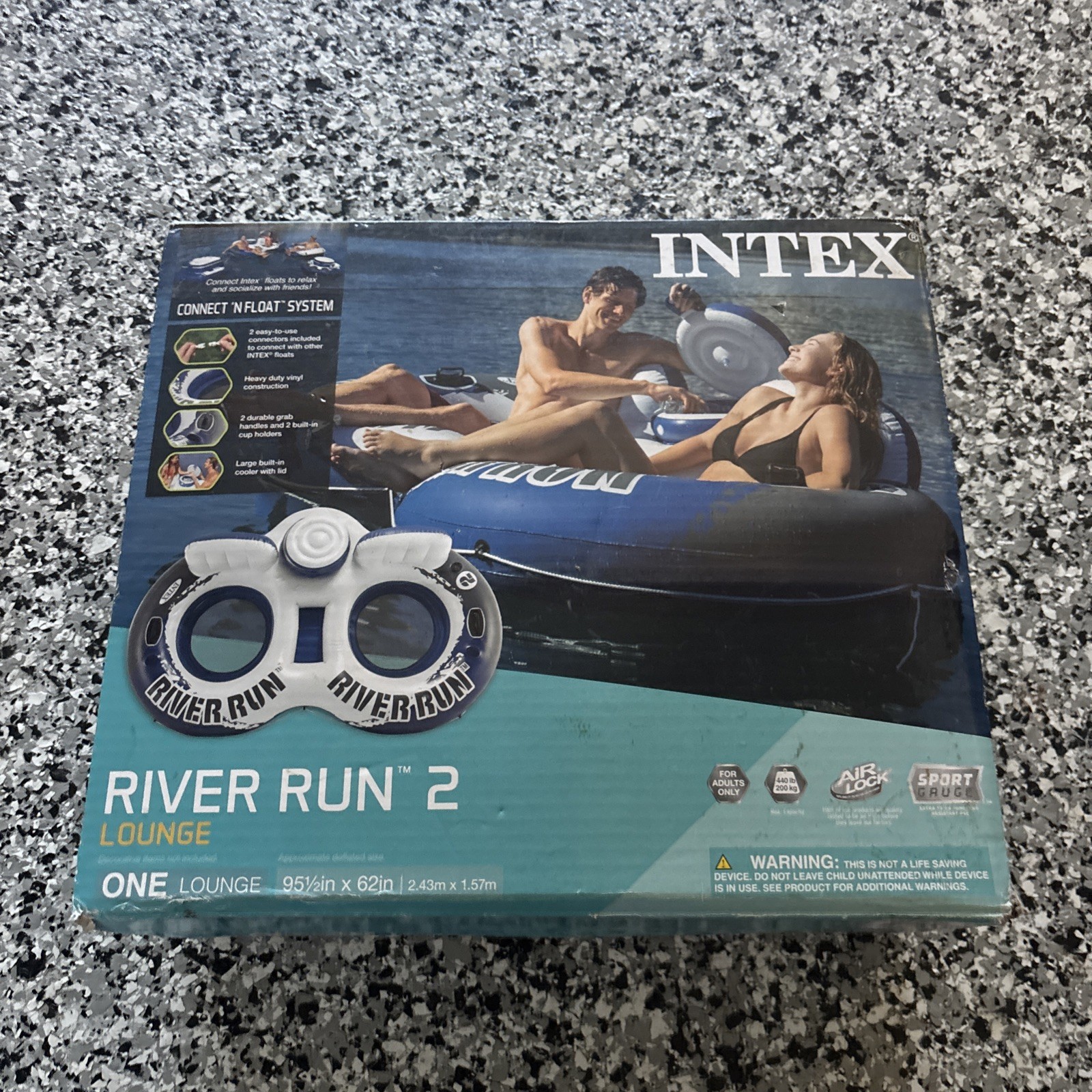 Intex River Run II 2 Person Water Tube Float with Cooler – 58837EP