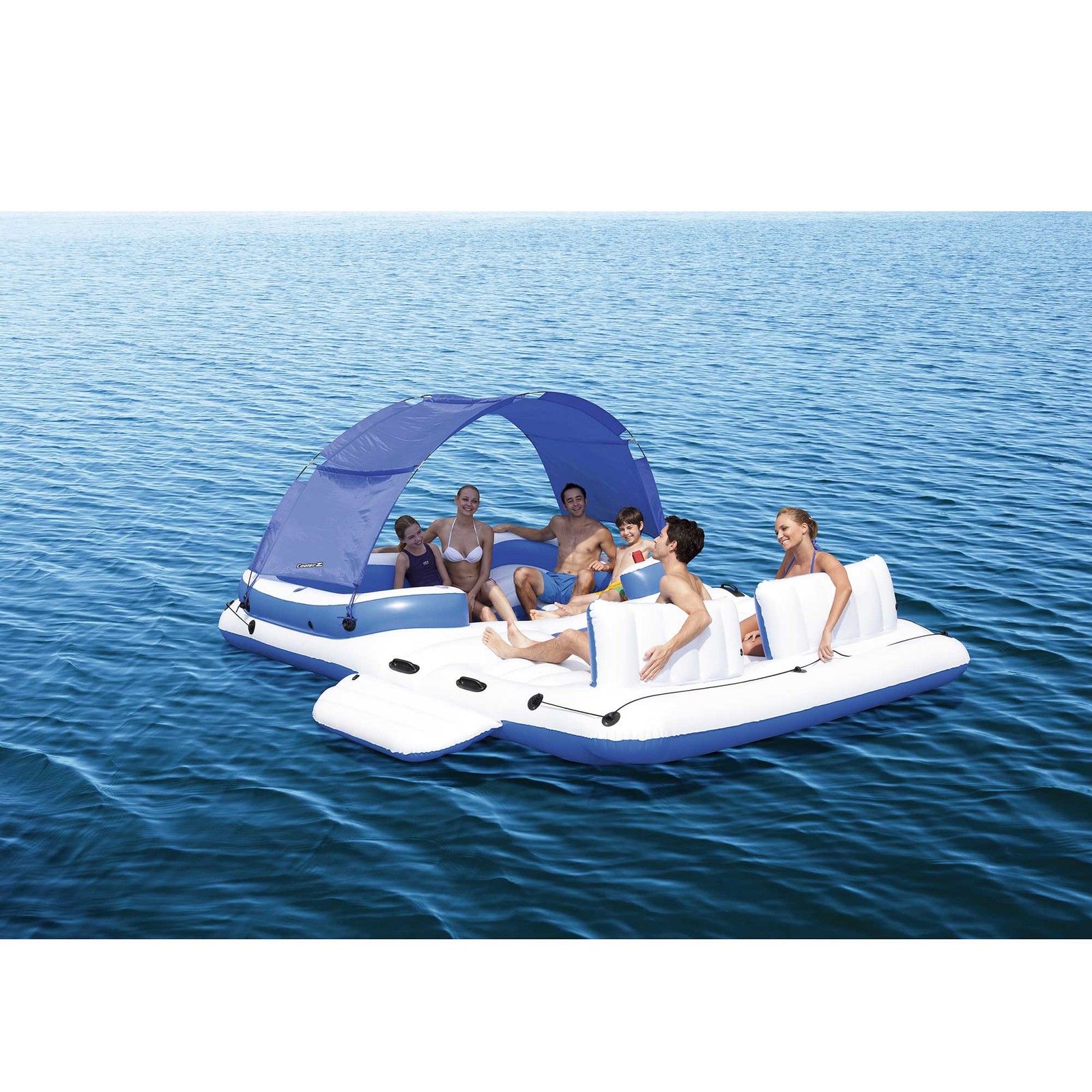 Intex Inflatable Canopy Island Float & Bestway Tropical Breeze 6 Person Float