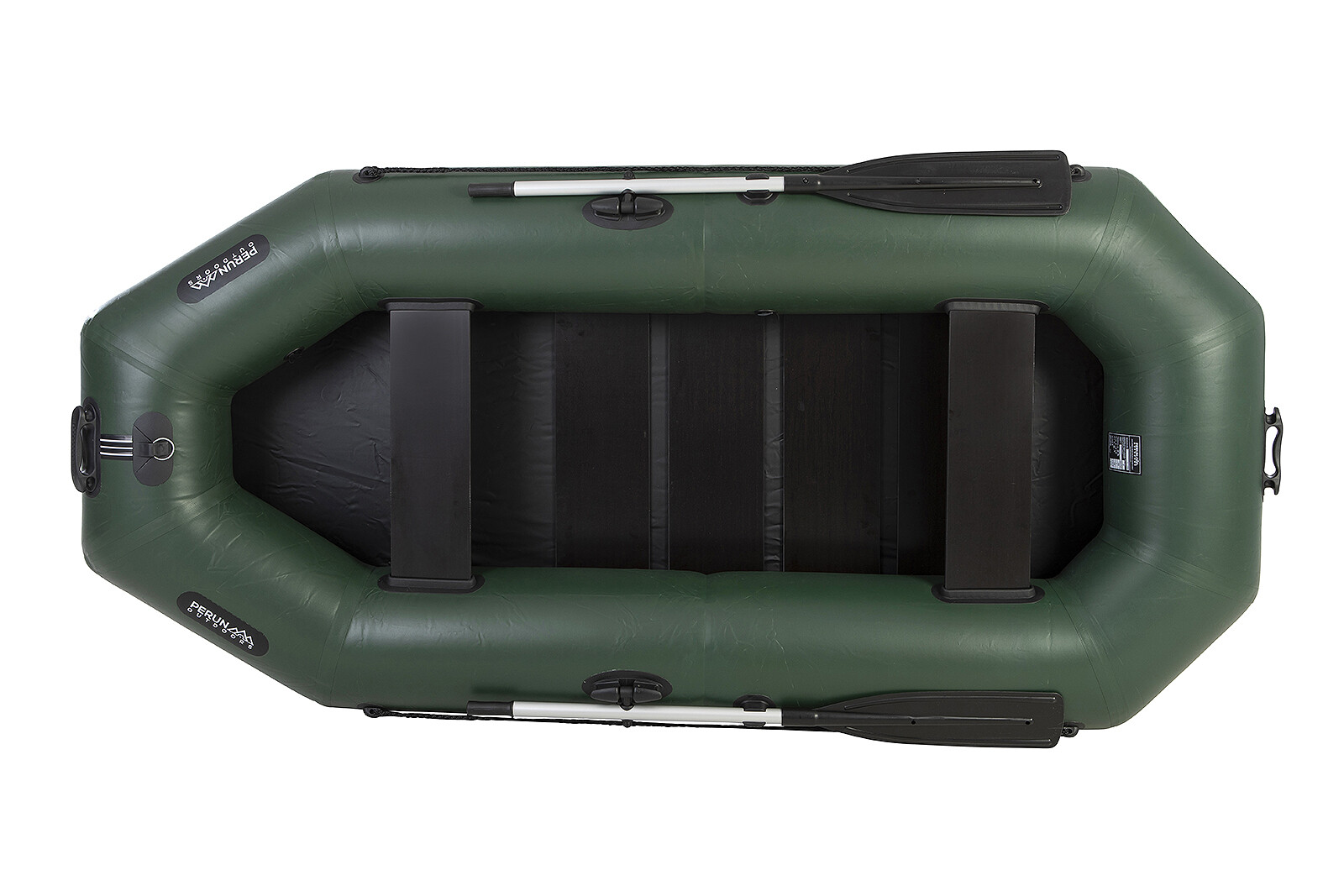 Perun Outdoors Durable PVC Inflatable Rowing Boat w/Foot Air Pump and Carry Bag