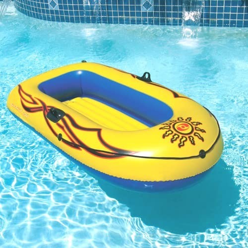 Inflatable Boat Raft 2 Person 6 Ft Heavy Duty PVC With Oar Locks Grab Line