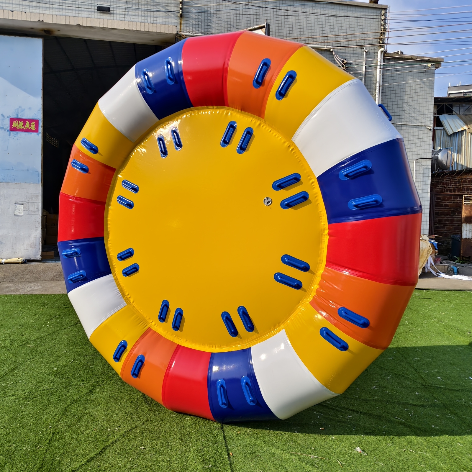 10FT Inflatable Rotating Water Disco Boat UFO Inflatable Floating Towable Boat