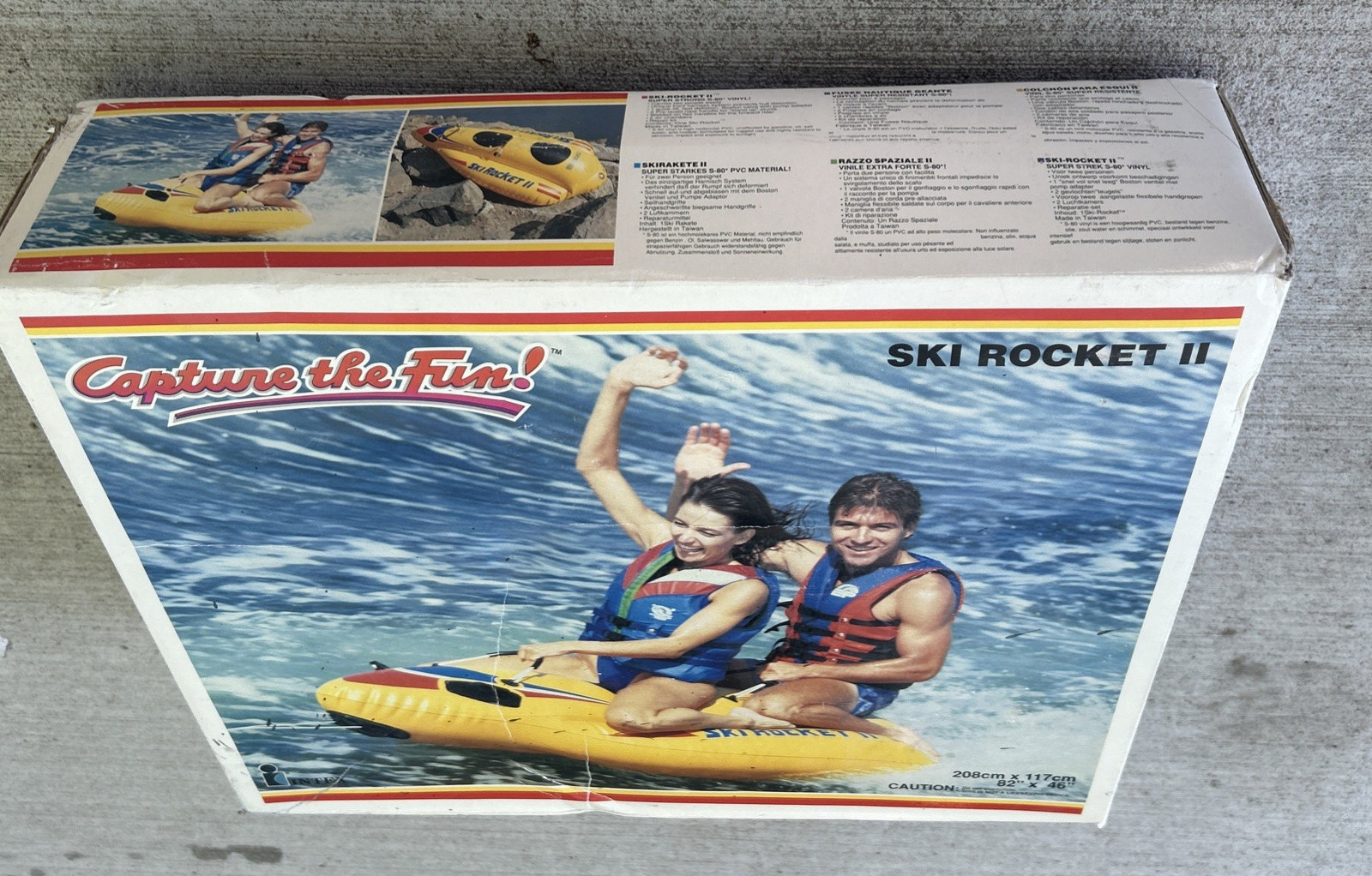 Vintage 1986 Intex Recreation SKI ROCKET One Person Ski Boat Inflatable 61”x39”