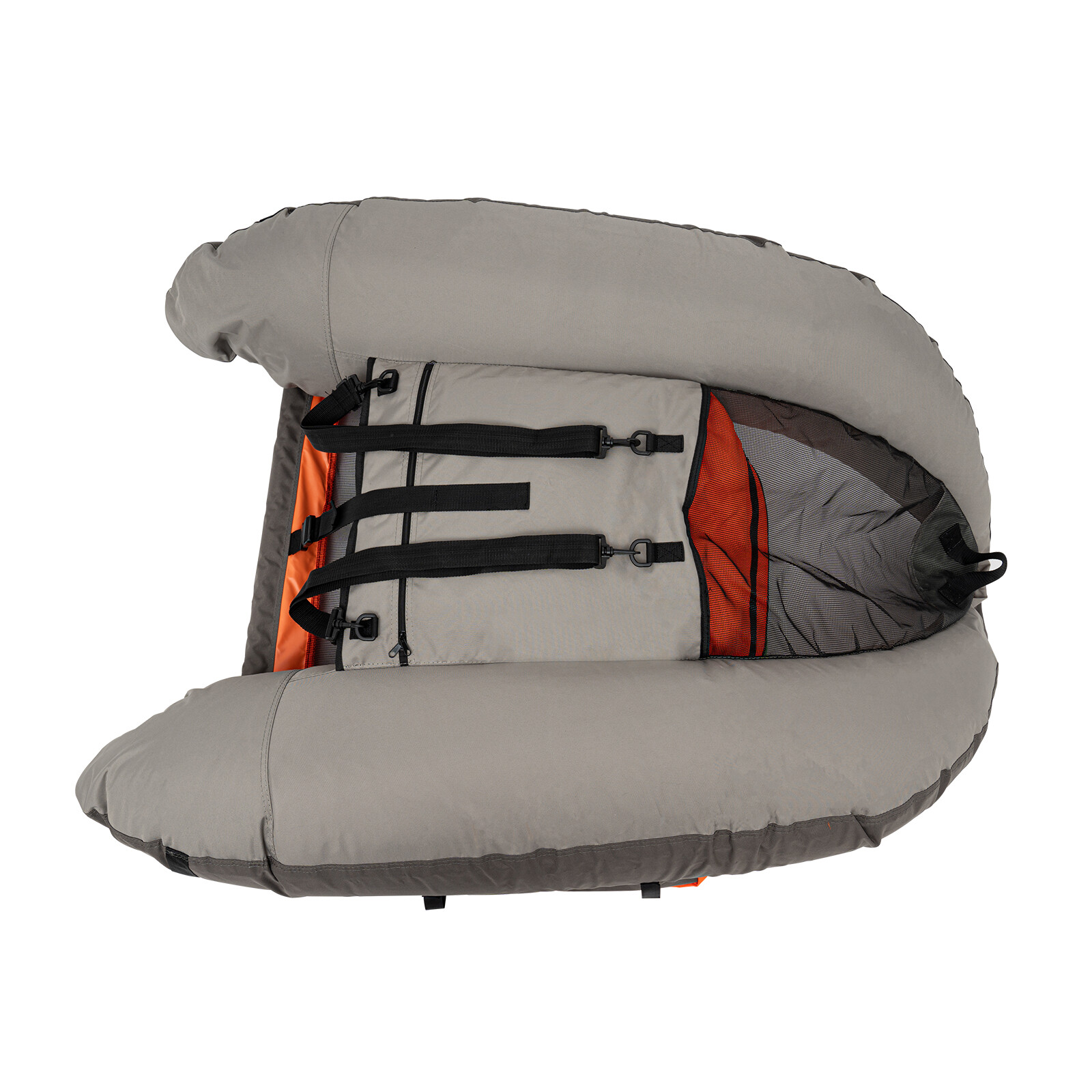 Inflatable Fishing Boat Foldable With Adjustable Backrest Seat Gray 130kg