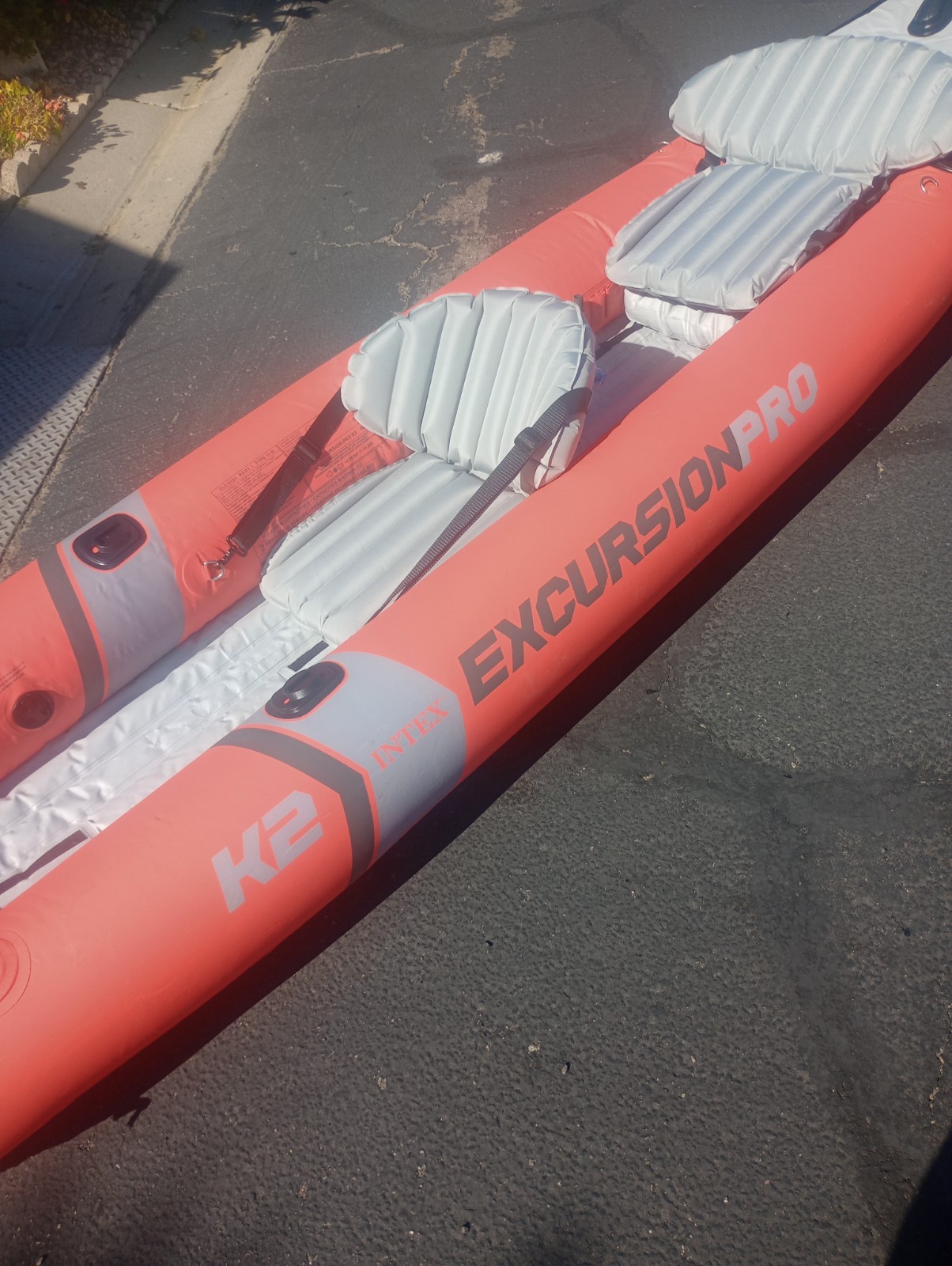 Intex Excursion Pro Inflatable 2 Person Vinyl Kayak Orange and grey.