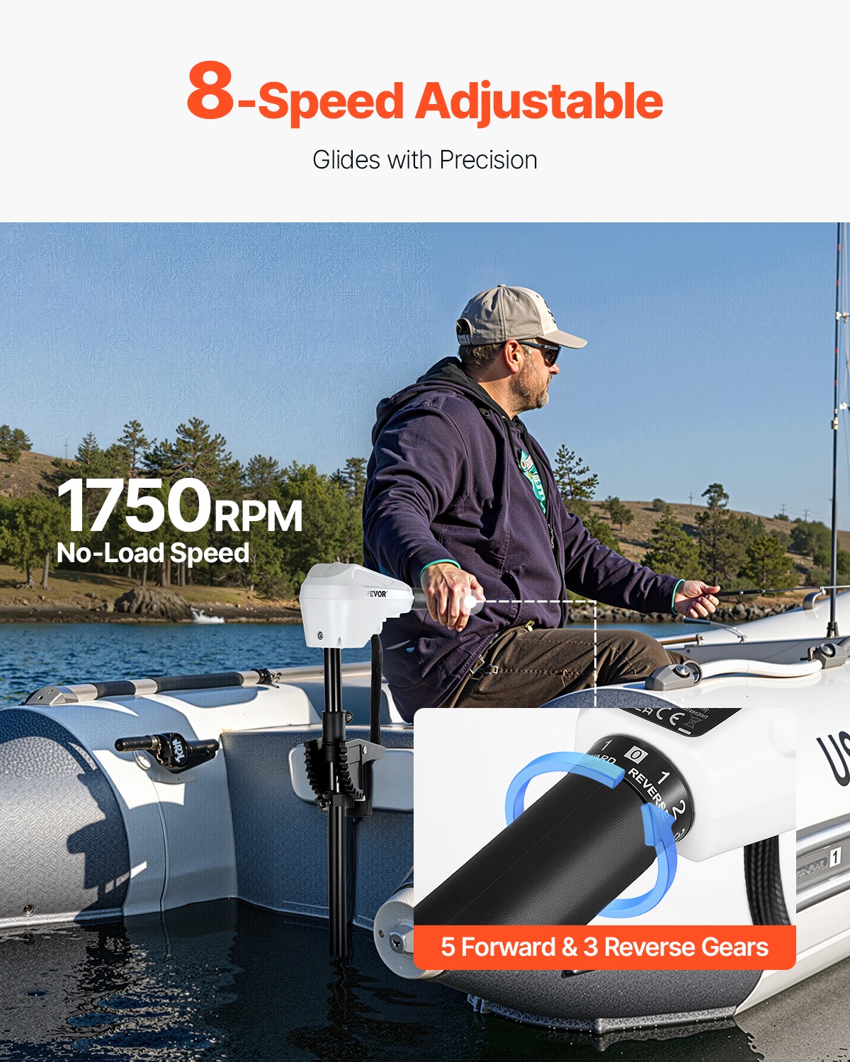 VEVOR Thrust Electric Trolling Motor Saltwater Trolling Boat Engine for Kayak
