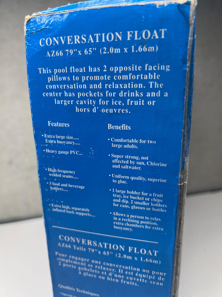 Rare Vintage SEVYLOR Pool Conversation Float Reversible Big 76″ x 64″