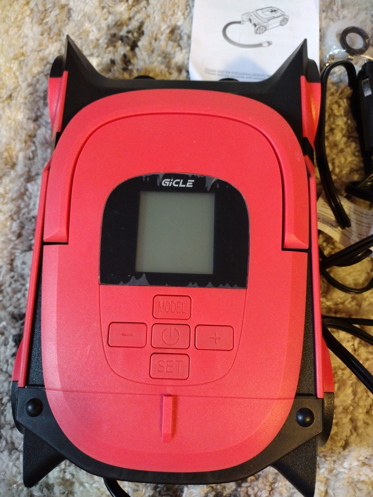 Paddle Board Pump with Auto-Off Function Dual Motor for 10.8ins .. Red in Color
