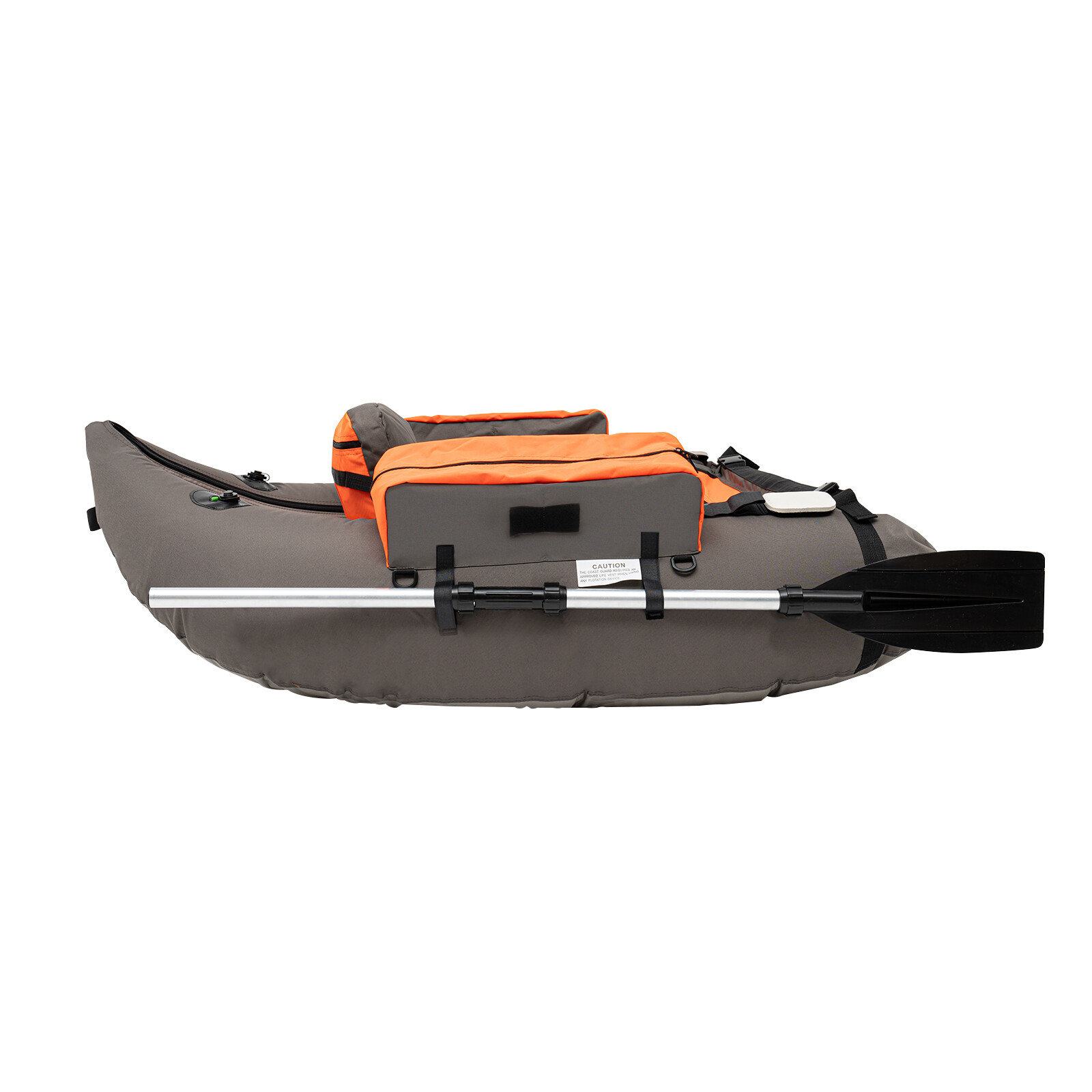 Inflatable Fishing Boat Foldable With Adjustable Backrest Seat Gray 130kg