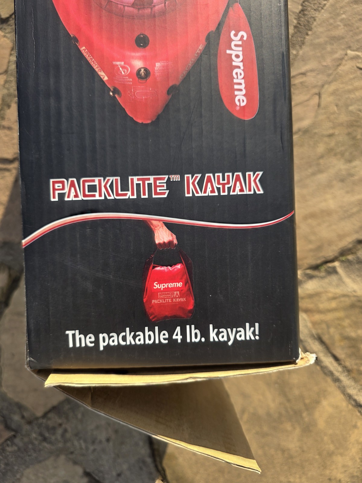 Supreme Advanced Elements Packlite Kayak in Red SS18 Inflatable Packable Oar