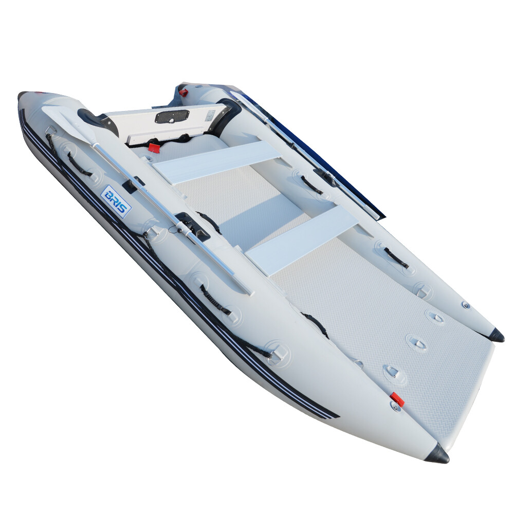BRIS 11 ft Inflatable Catamaran Inflatable Boat Dinghy Mini Cat Boat Gray