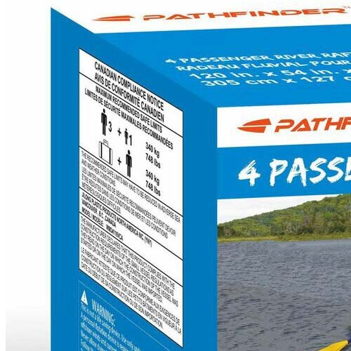 Pathfinder 4 Person Inflatable Raft Boat with Pump & Oars – 120x54x17 (WM34116)