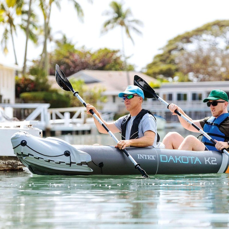 INTEX 2-Person Inflatable Kayak Set, Dakota K2 with 86in Oars and Pump