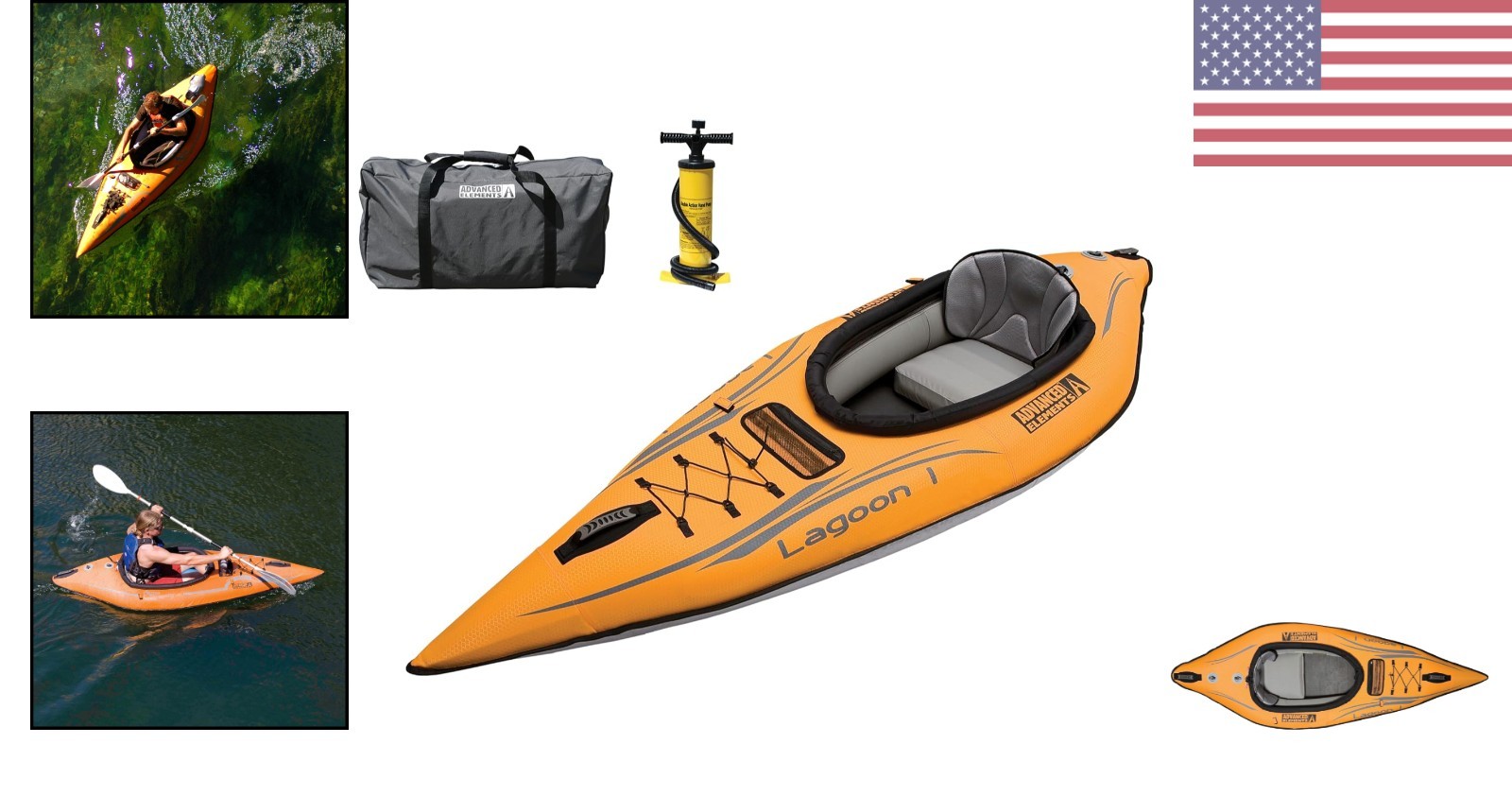 Lagoon 1-Person Inflatable Kayak – Durable, Lightweight & Easy to Transport
