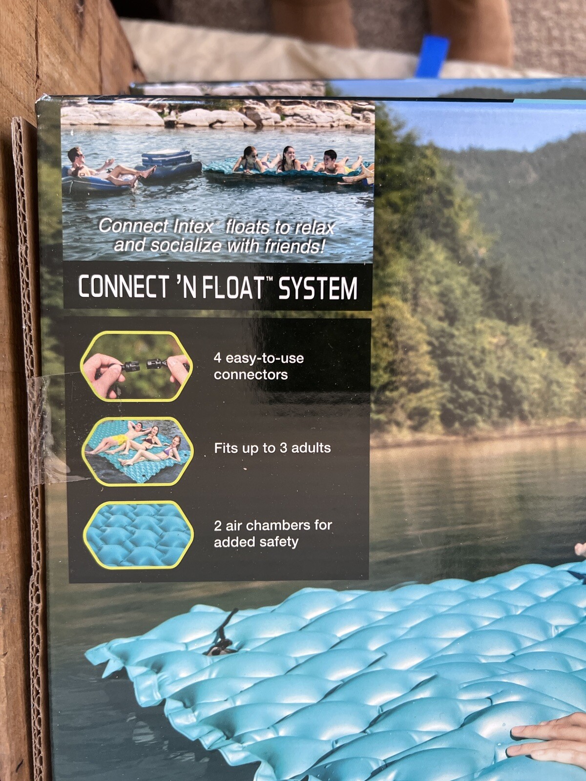 Intex Giant 9.5′ Inflatable Floating Mat Water Pool Lake Platform Pad Connect