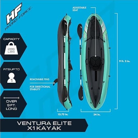 Bestway Hydro-Force 1-Person Ventura Elite Inflatable Kayak Set