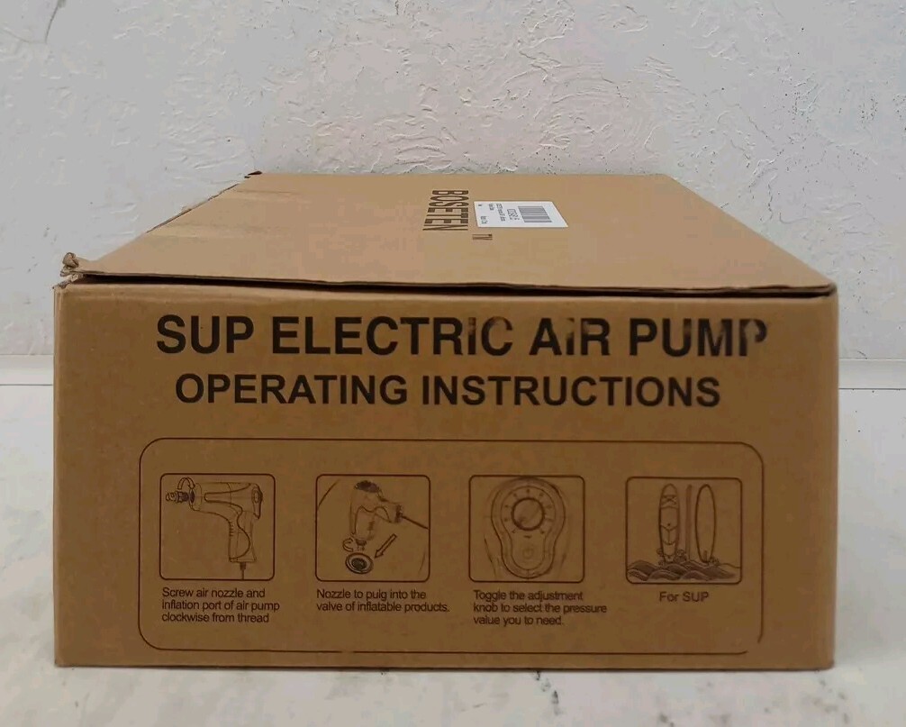 BOSETEN SUP Electric Air Pump 12V 16PSI Model HT-716 For Tent,Raft,Kayak Etc