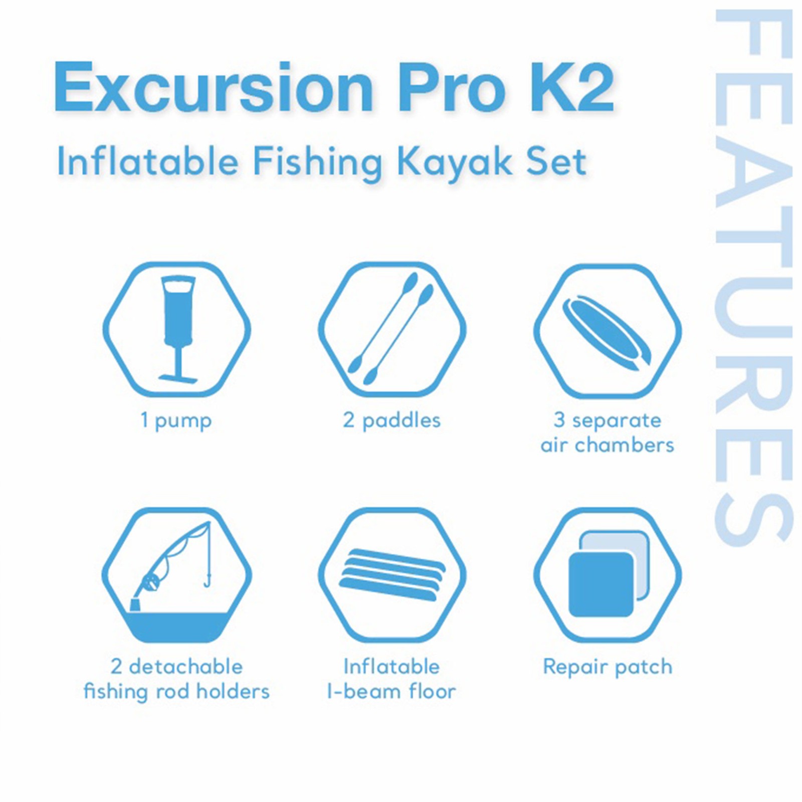 Intex Excursion Pro Inflatable 2 Person Vinyl Kayak w/ Oars & Pump, Red (2 Pack)