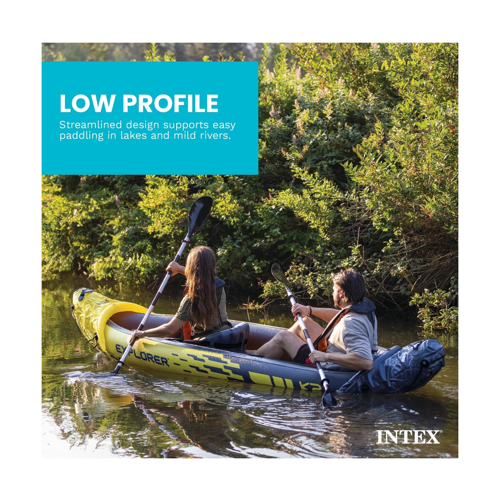 Intex 68307EP Explorer K2 Inflatable Kayak Set: Includes Deluxe 86in Aluminum…