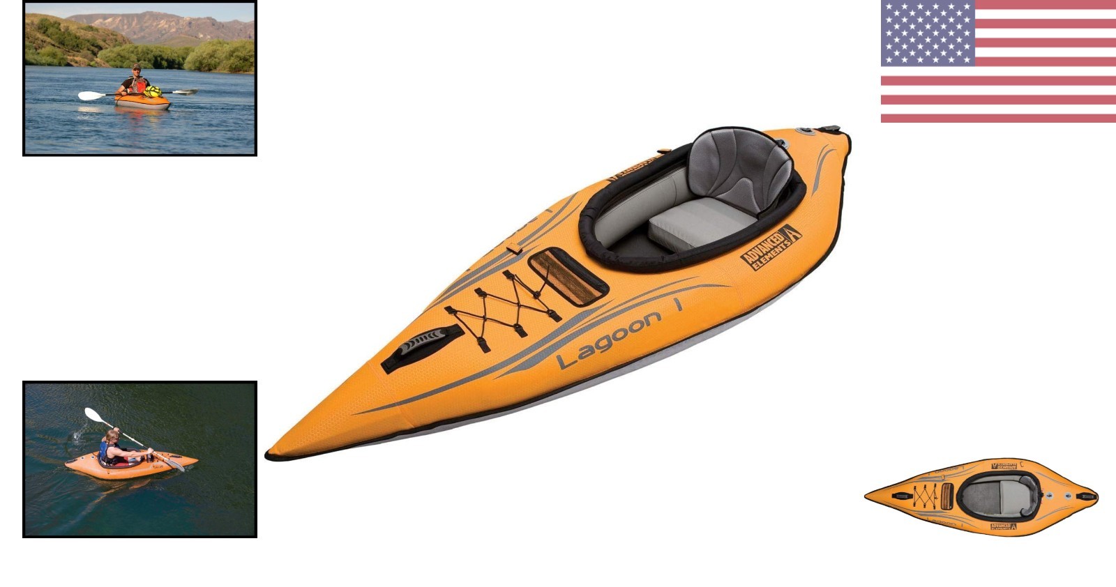 Durable Lagoon1 Inflatable Kayak: 250 lb Capacity & Quick Setup for Adventurers