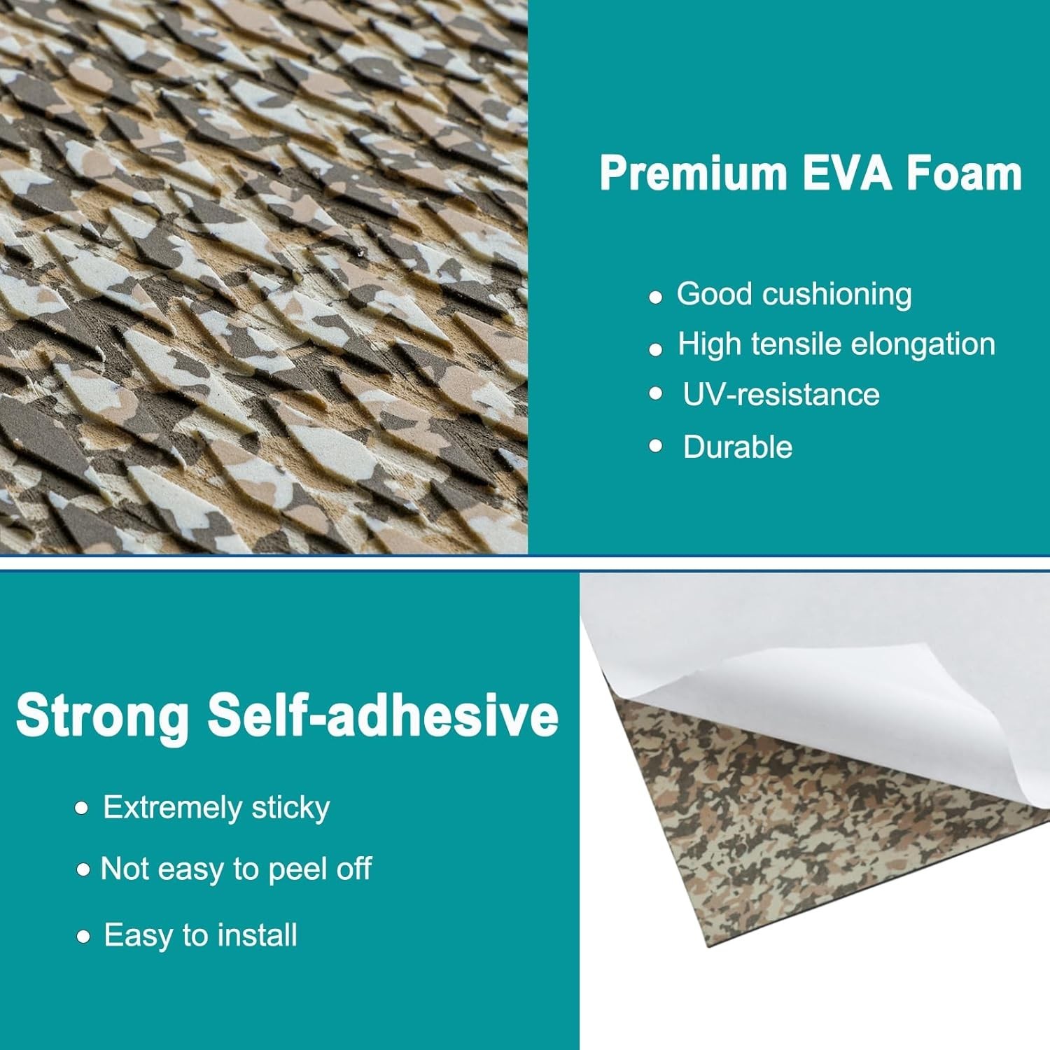 Boat Flooring Camo EVA Foam 94.5″Lx16.1″W – 10.5sqft, Desert