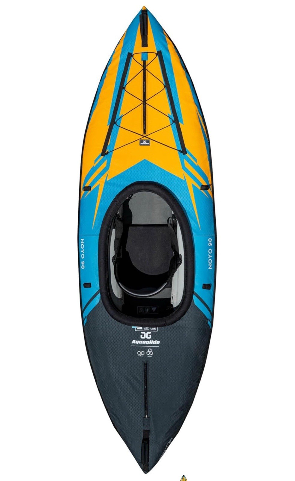 Aquaglide Noyo 90 Inflatable Kayak – 1 Person Touring Kayak with Bag