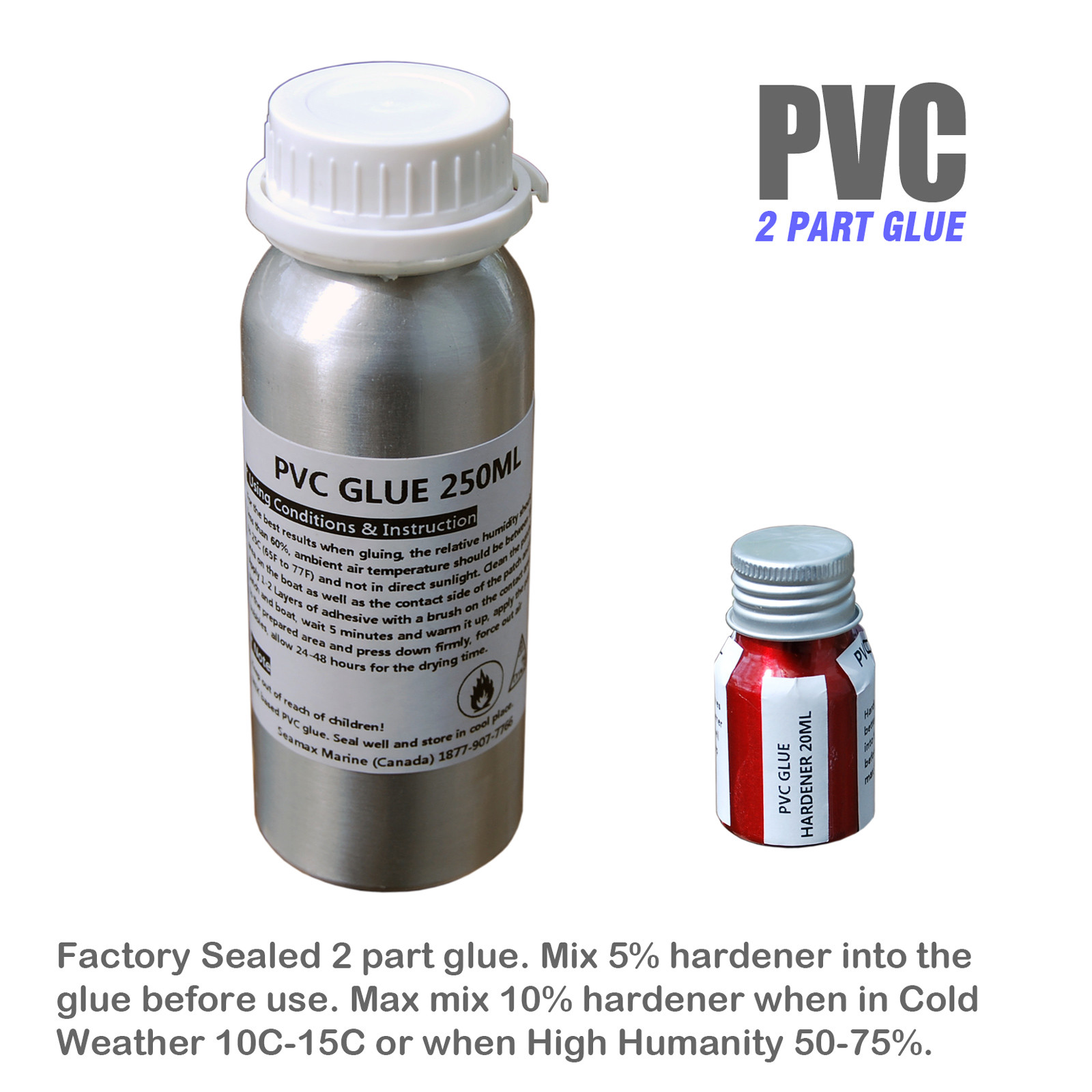Seamax Professional 2 Part Glue Repair Kit for PVC or Hypalon Inflatable Boats