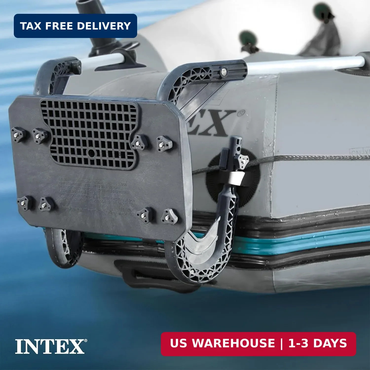 Intex Excursion 5 Person Inflatable Outdoor Fishing Raft Boat Set with 2 Aluminu
