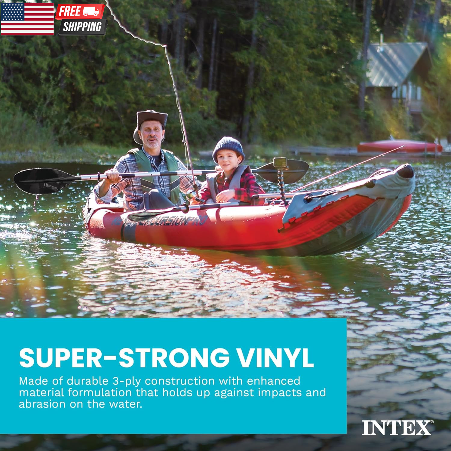 INTEX 68309EP Excursion Pro K2 Inflatable Kayak Set: Includes Deluxe 86In Kayak