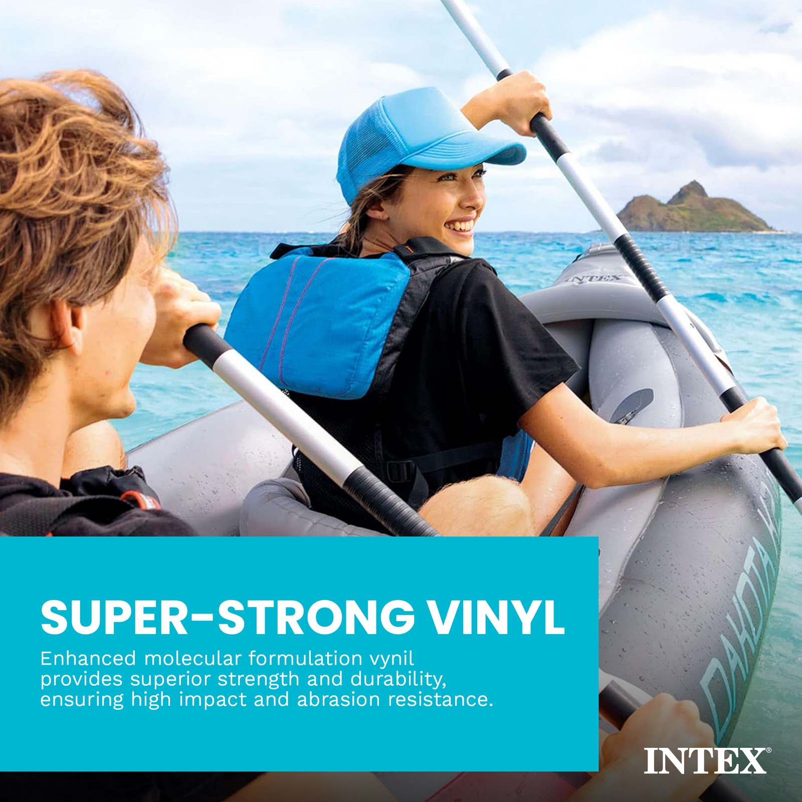 Intex Dakota K2 2 Person Vinyl Inflatable Kayak with Oars and Pump (Open Box)