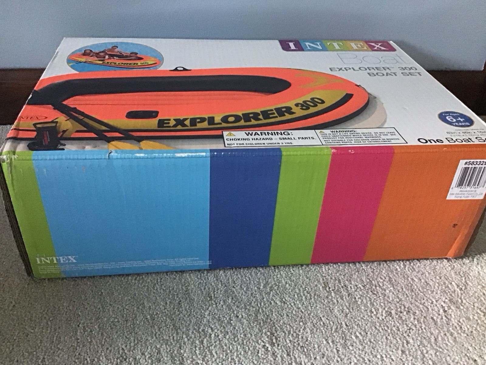 INTEX Boat Explorer 300 Boat Set (Boat/Oars/Pump) #58332EP in Box NEW/SEALED