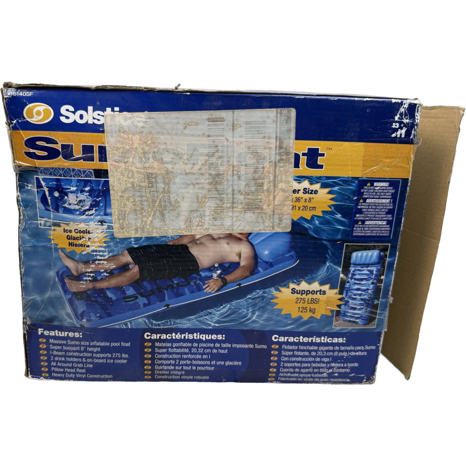 Solstice Massive Sumo Size Inflatable Swimming Pool Float Pillow Head Rest Camo