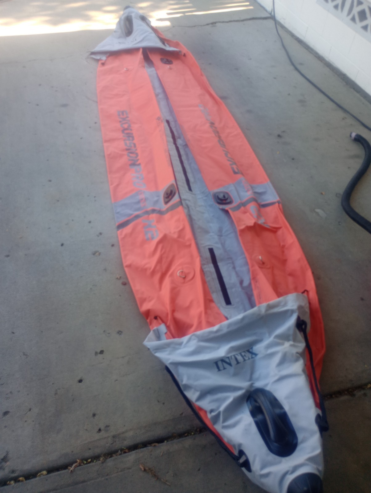 Intex Excursion Pro Inflatable 2 Person Vinyl Kayak Orange and grey.