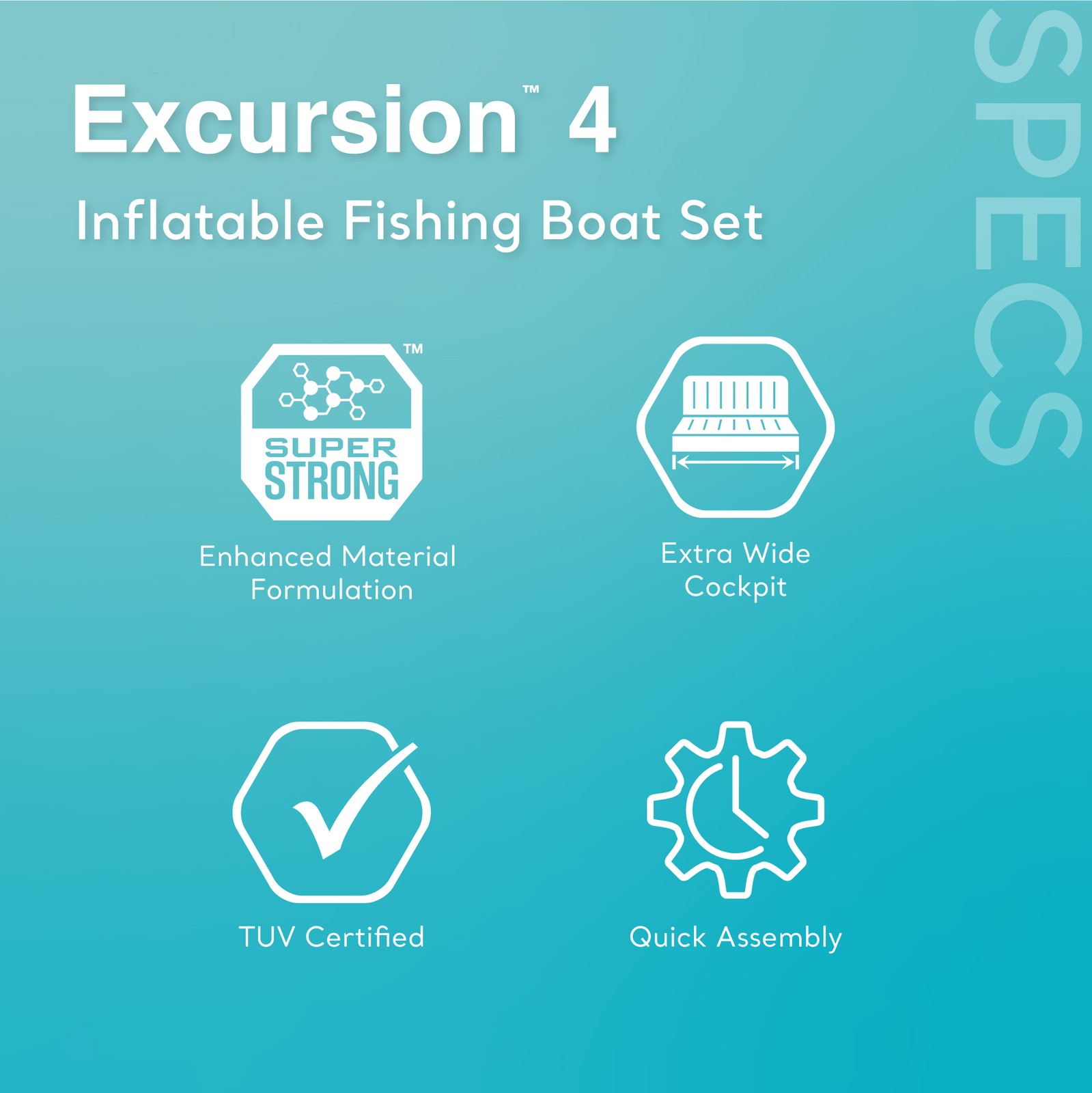 Intex Excursion 4 Inflatable River/Lake Boat Raft Set & Motor Mount Kit