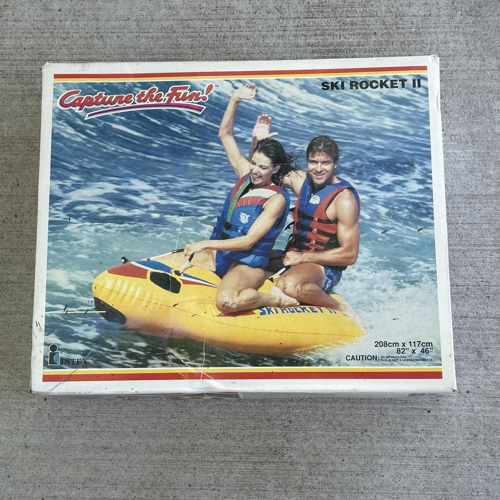 Vintage 1986 Intex Recreation SKI ROCKET One Person Ski Boat Inflatable 61”x39”