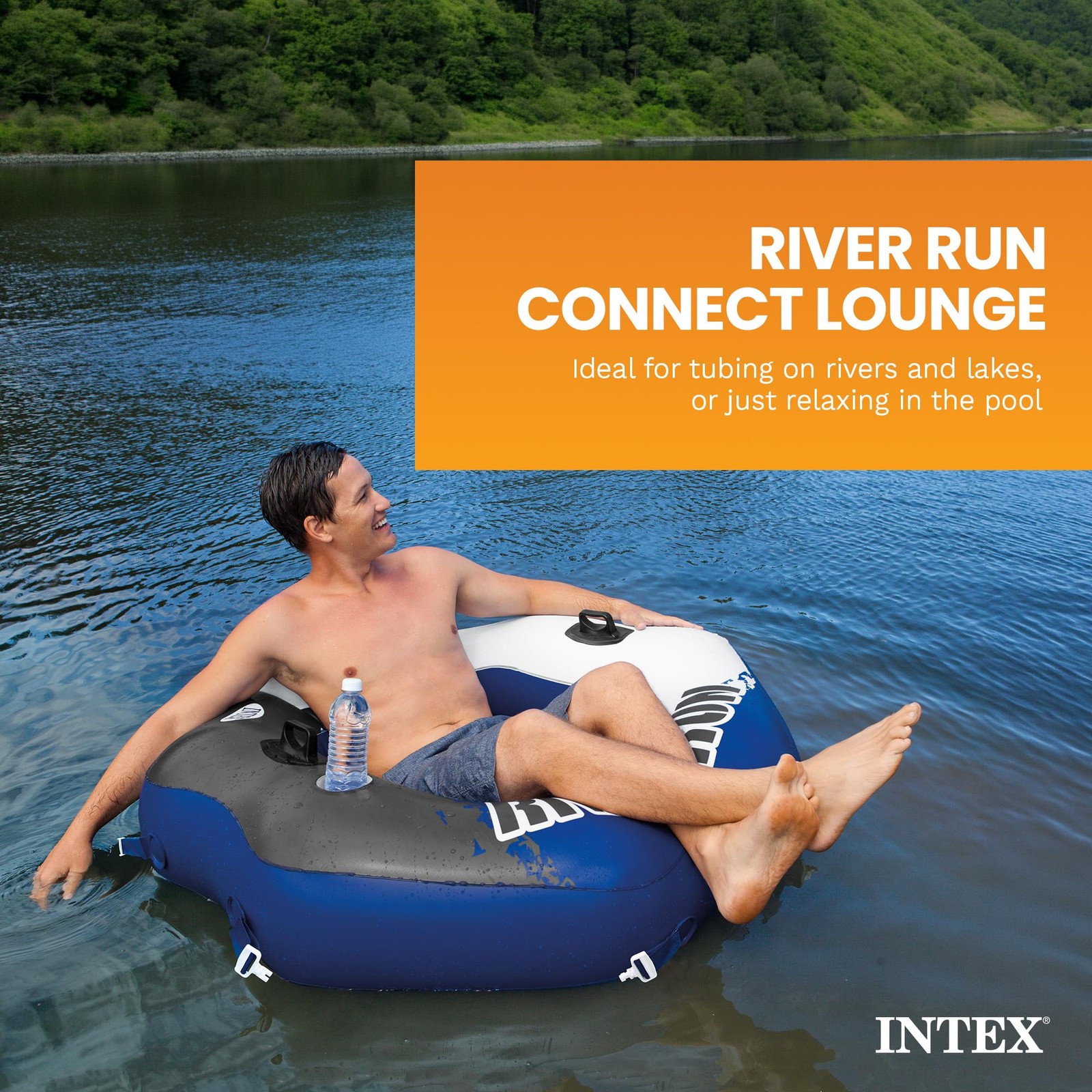 Inflatable Lounge 4 Pack Floating Lake River Run Connect Intex 58854EP Adults