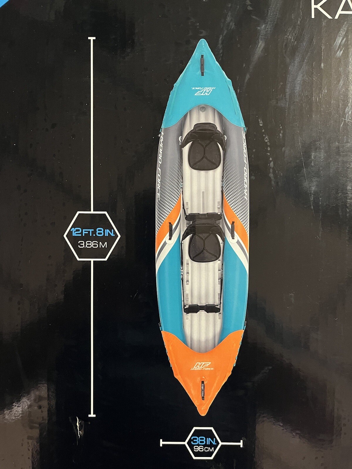 Hydro-Force Surge Elite X2 Inflatable Two-Person Kayak 12 Ft X2”