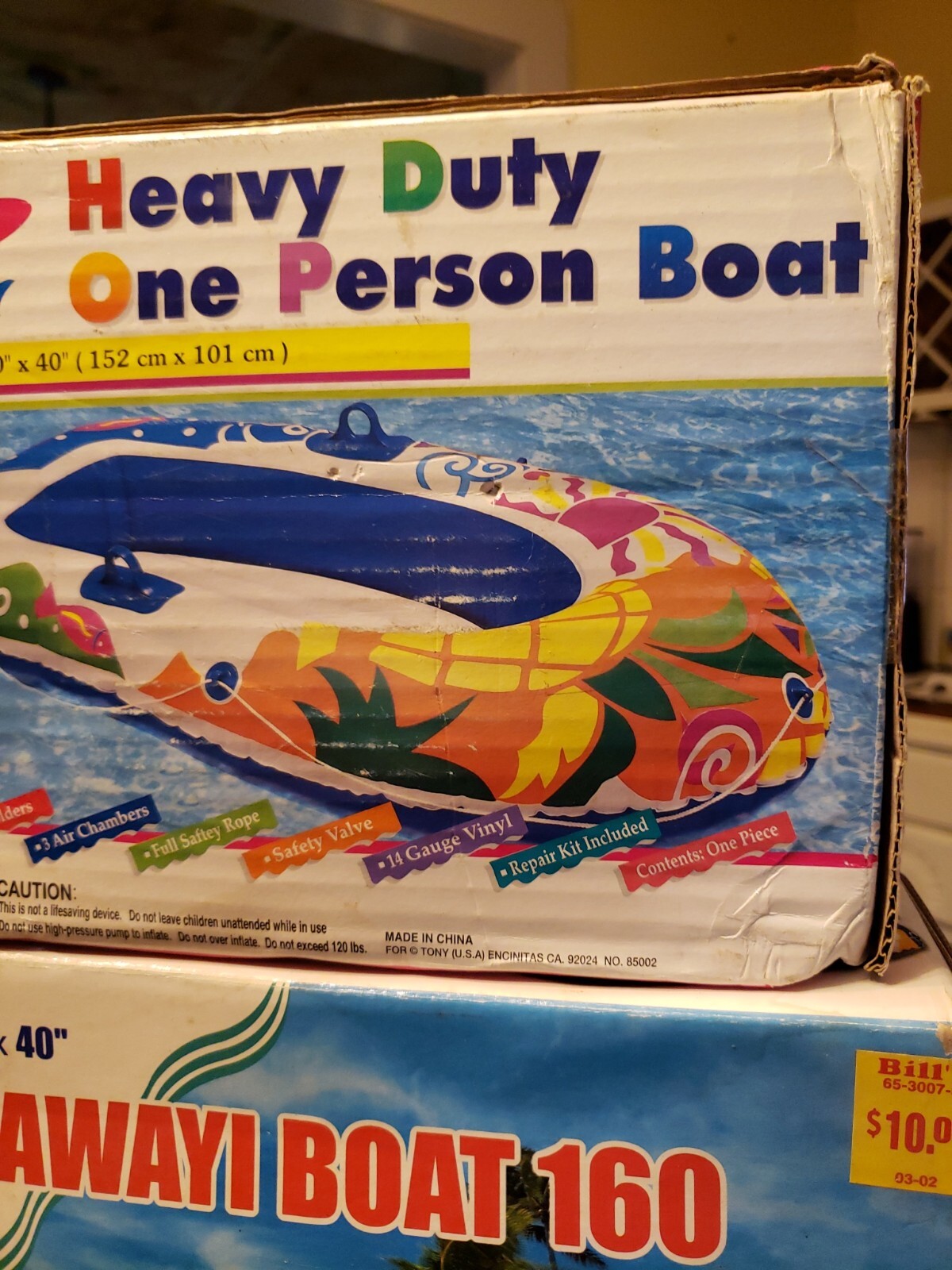 Vintage Inflatable Boat New In Original Box Never Removed 2001 sealed in box