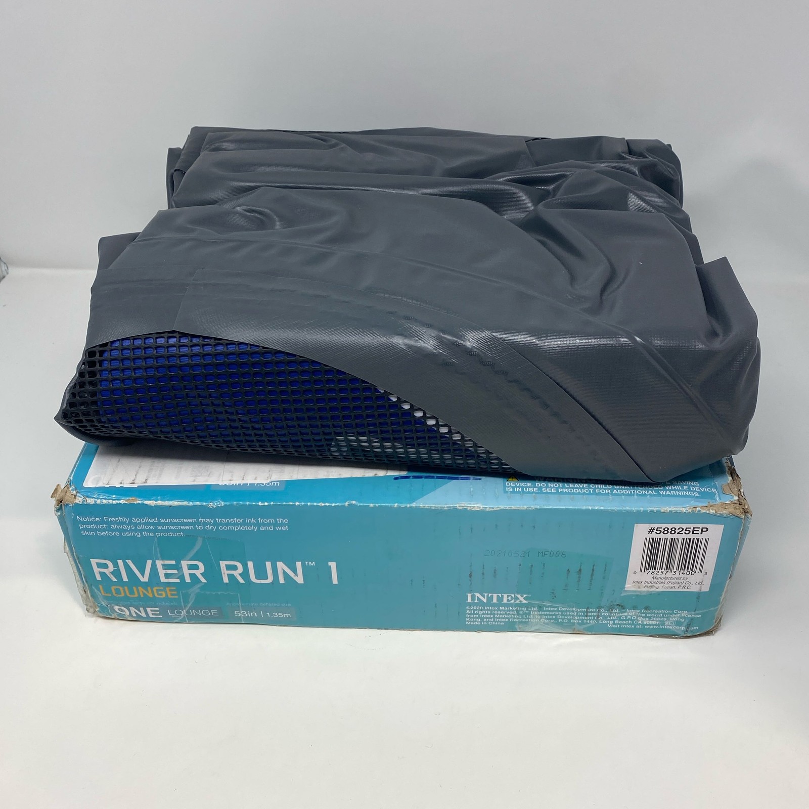 Intex River Run 1 Lounge Tube Blue 53in 1-Person w/Cup Holders