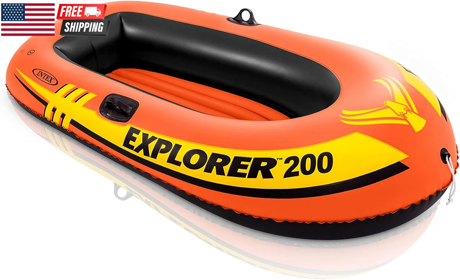 INTEX Explorer Inflatable Boat Series: Dual Air Chambers – Welded Oar Locks – Gr