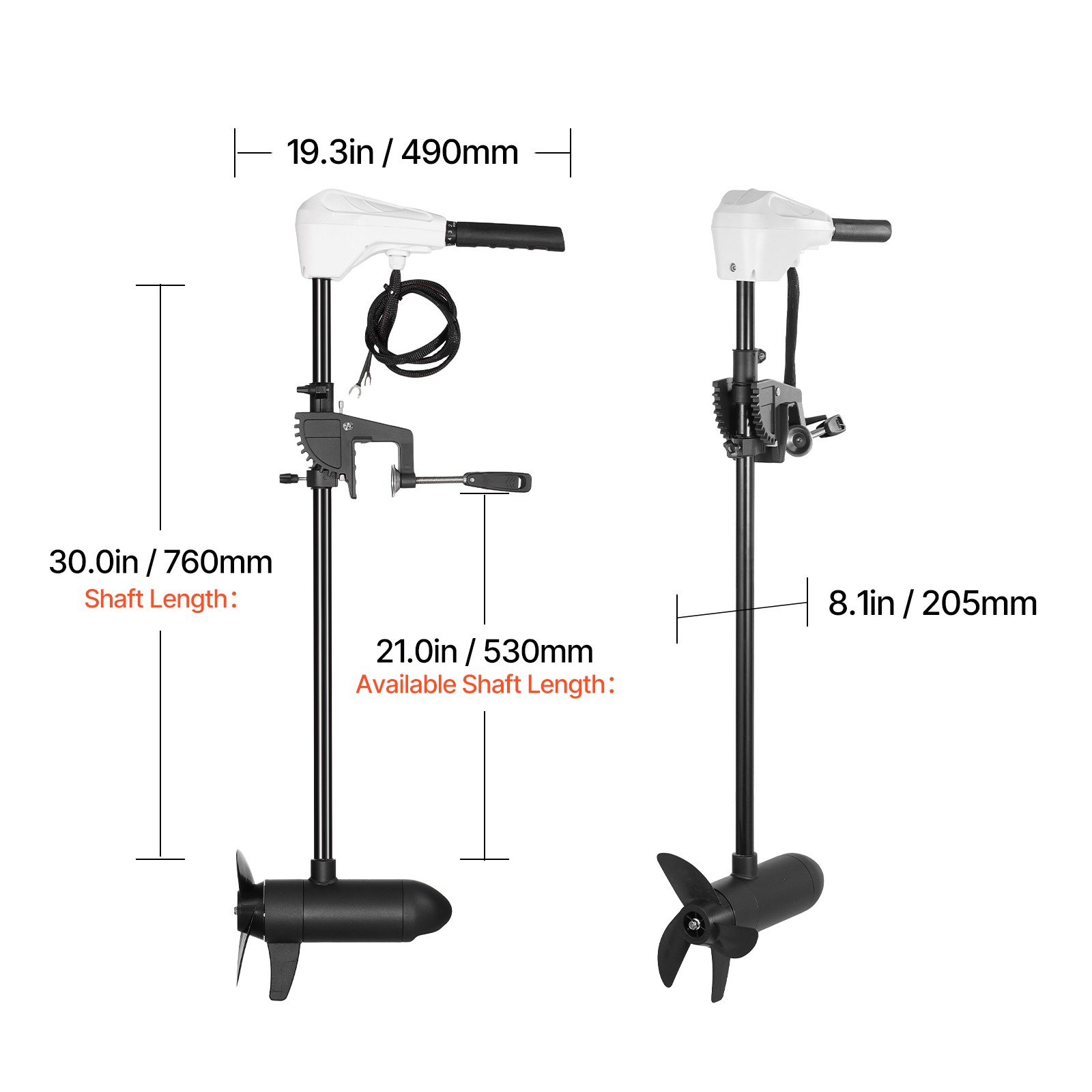 55lb 12V Thrust Electric Trolling Motor Saltwater Trolling Boat Engine for Kayak