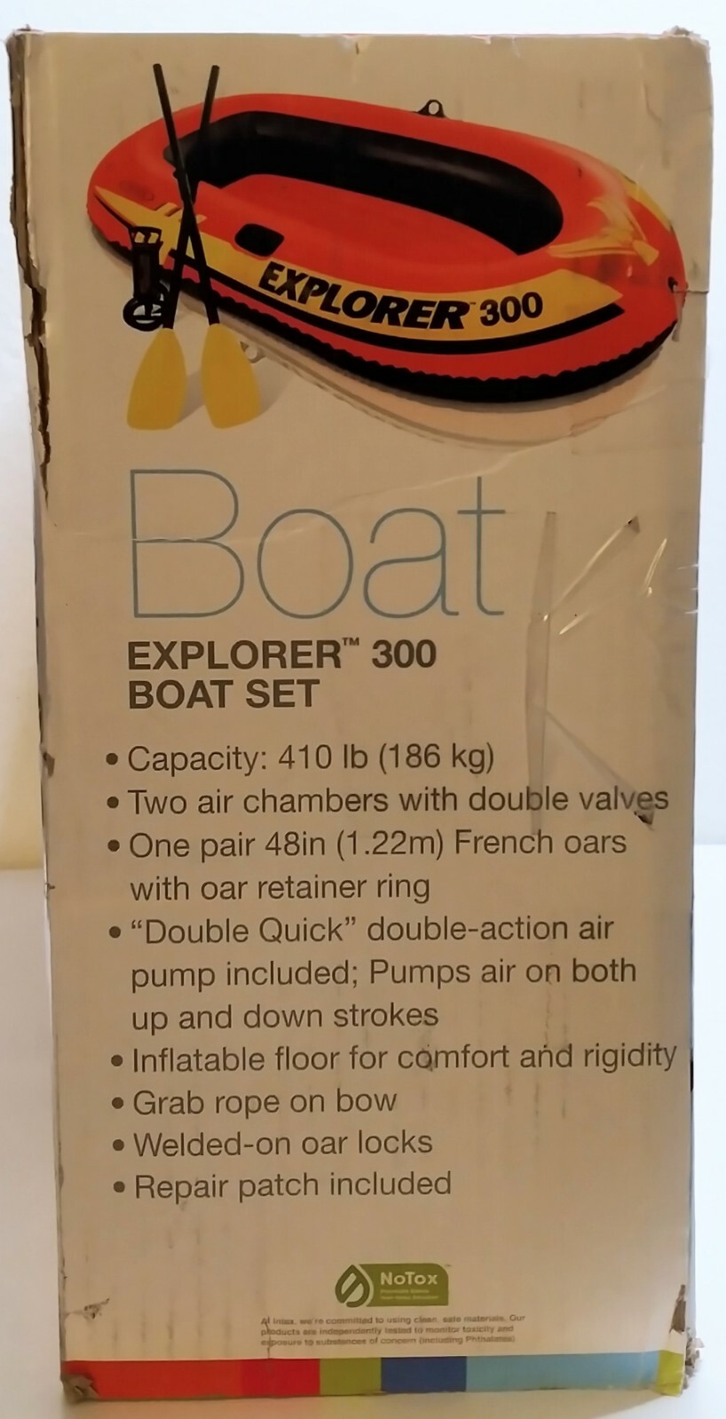 Intex Explorer 300 3Person Inflatable Boat Set with 2 Oars and High Output Pump