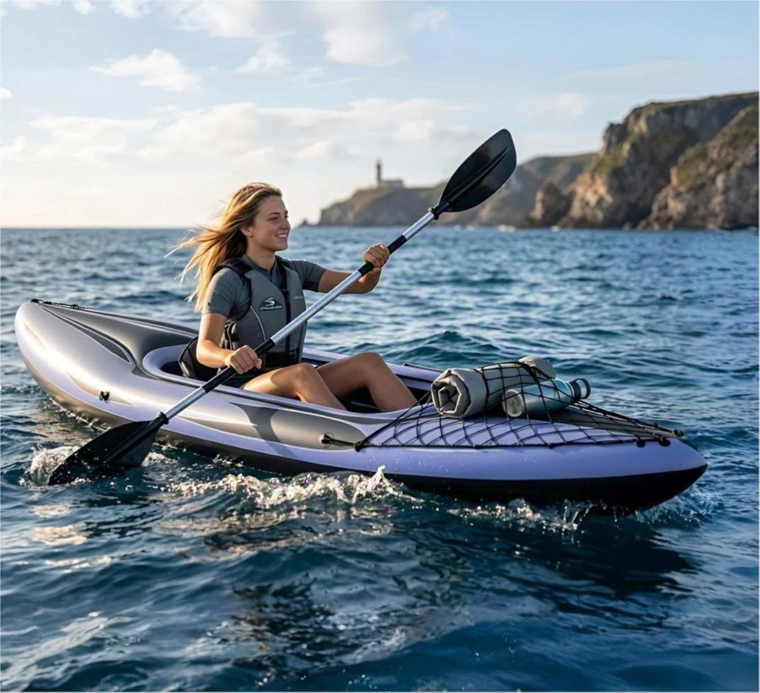 Lightweight 9ft Fishing Kayak with Aluminum Oars – Perfect for Lakes & Rivers