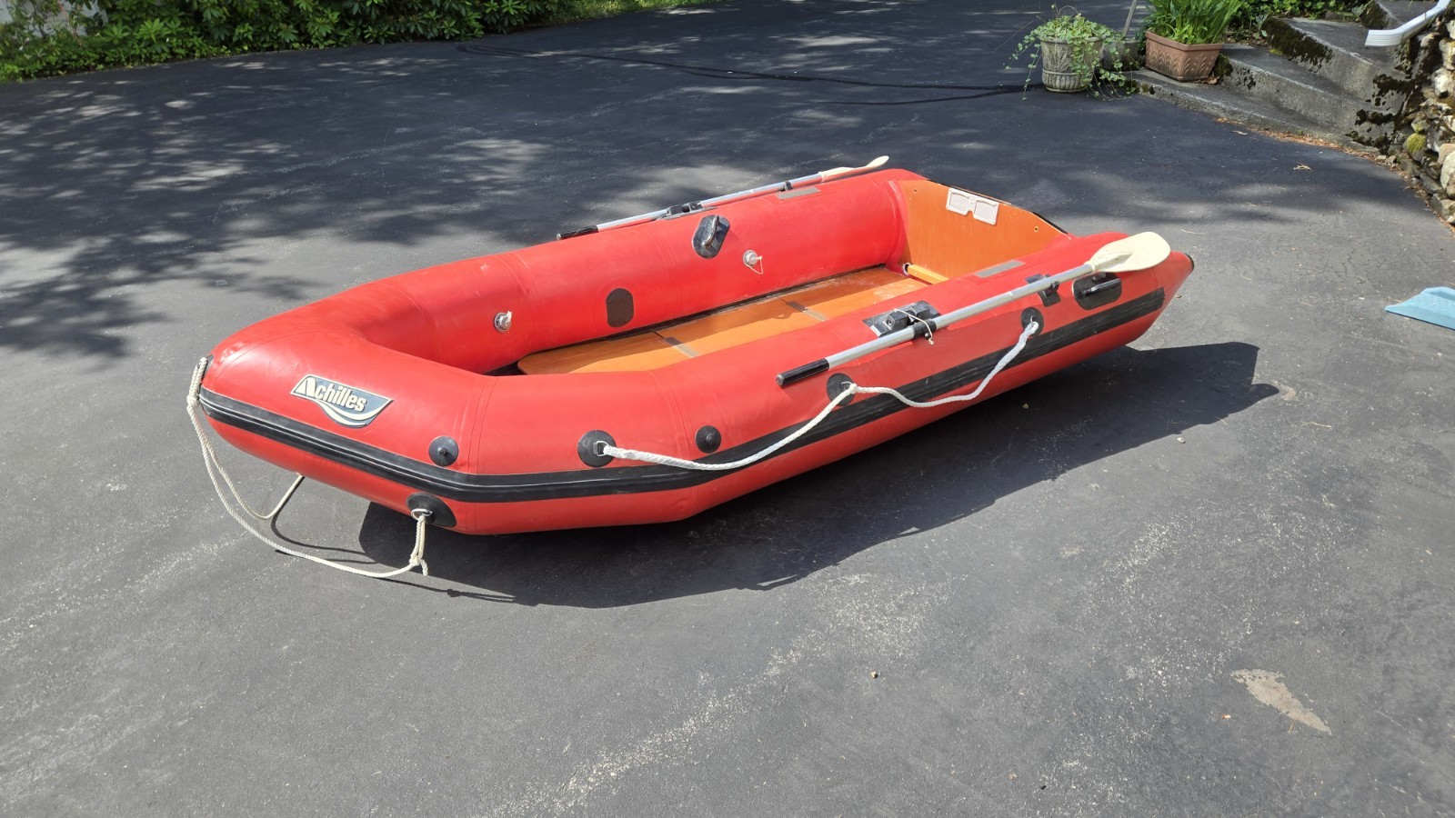 Achilles SPD-4FL Inflatable Raft Boat Red Wooden Floor MPN SPD-4FL