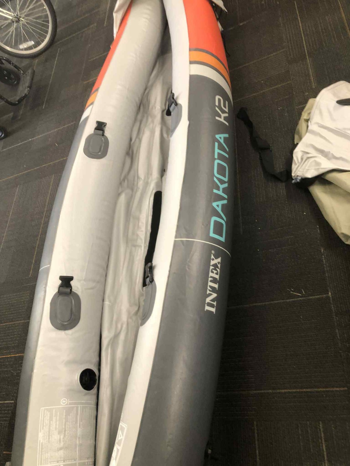 Intex Dakota K2 2 Person Vinyl Inflatable Kayak and Accessory Kit w/ Oars & Pump