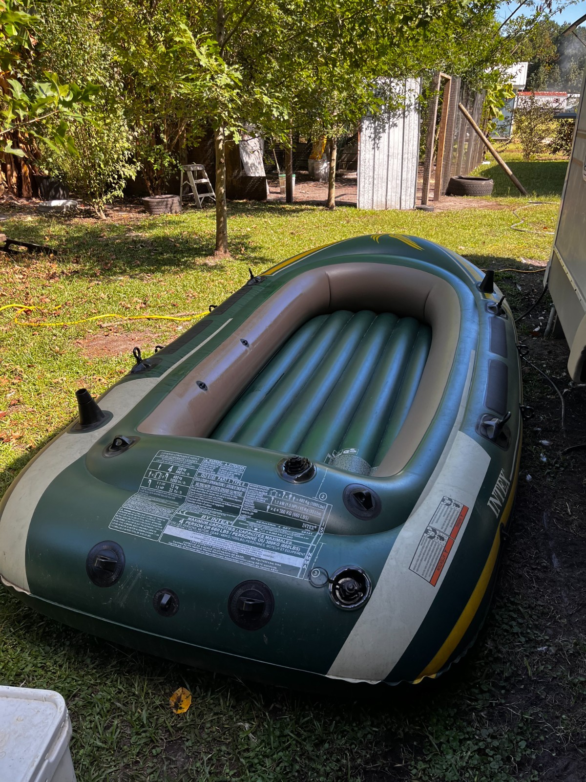 Intex 68380EP Seahawk 3 Inflatable Boat with Accessories – Green
