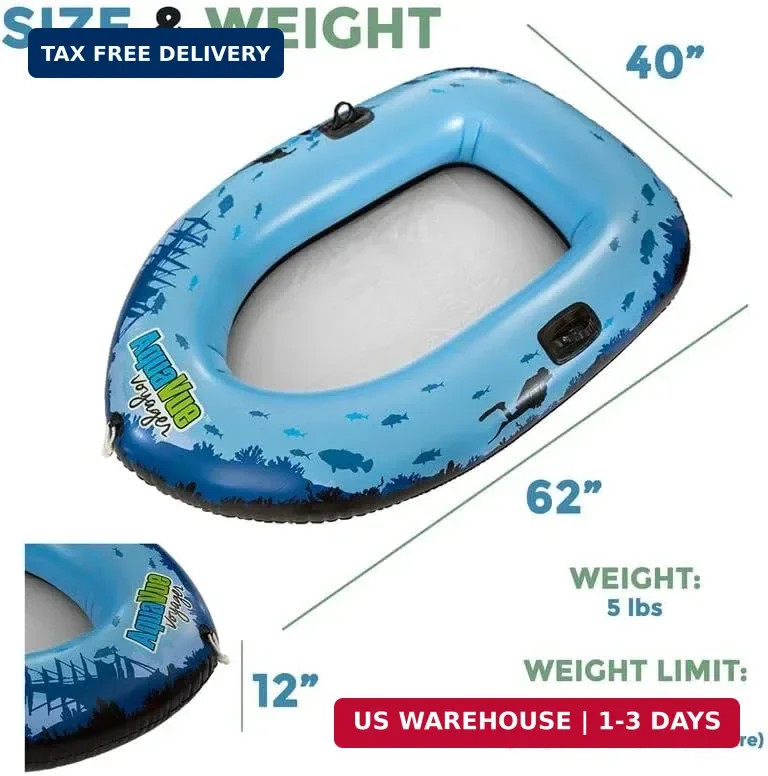 Sieco Design AQUAVUE Voyager, Clear Bottom Inflatable Raft, for Kids and Adults