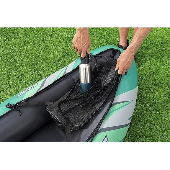 Hydro-Force Ventura Elite X1 Kayak Inflatable Set Teal Gray Paddle Pump NIB