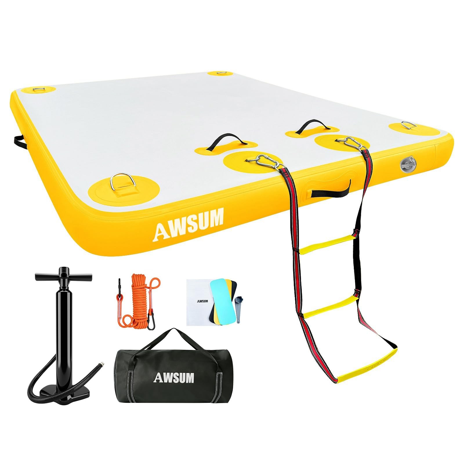 Awsum 6Ft X 5Ft Floating Island Inflatable Swim Platform Non-Slip Surface For