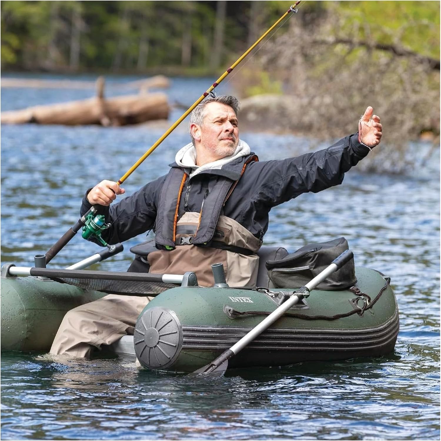 INTEX Big Catch Pro Inflatable Fishing Float Tube 68381EP